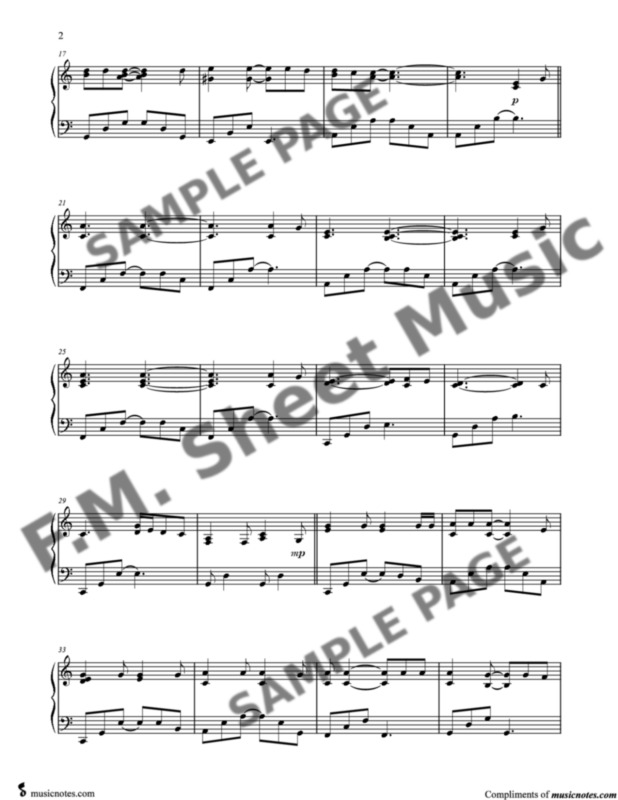 Hallelujah (Intermediate Piano) By Leonard Cohen - F.M. Sheet Music